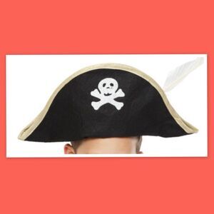 Child  BlackWhite Pirate Hat With Skull & Crossbones